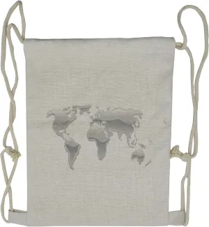 Lunarable World Map Drawstring Backpack, Liquid Droplets Earth, Sackpack Bag