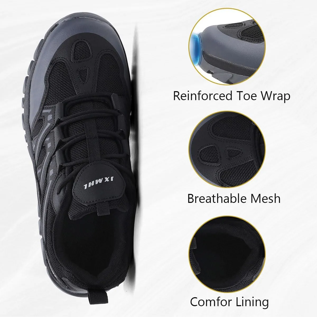 MAIZUN Men's Hiking Shoes Flexible Non-Slip Trekking Trail Shoes Lightweight Breathable Work Camping & Outdoors Walking Size 6.5-10.5