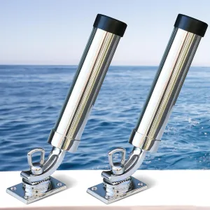 Marinebaby 2Pcs Fishing Rod Holder ,360° Adjustable Rod Outrigger,316 Stainless Steel Fishing Pole Support for Marine Boat Yacht