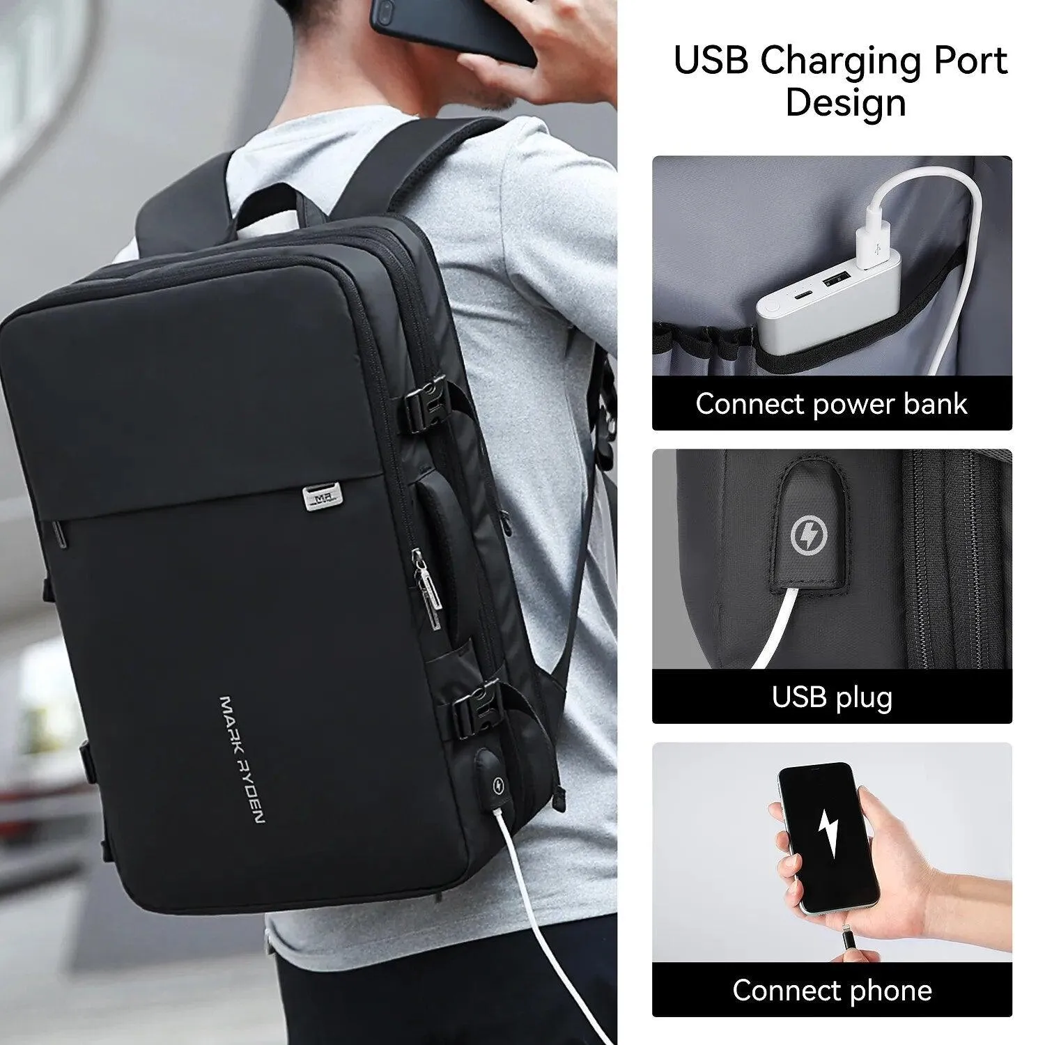 Mark Ryden Pathrato Large Backpack Expandable 40L for 17.3-inch Laptop