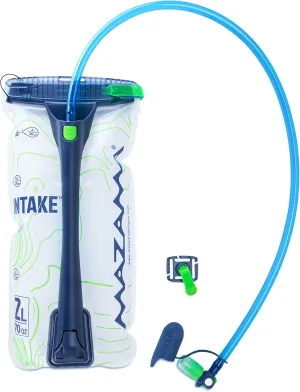 Mazama Designs Intake 2L Water Hydration Reservoir - Easy to Fill and Leak Proof with GYZR Bite Valve- Water Bladder for Hiking Backpack and Outdoor Adventures.