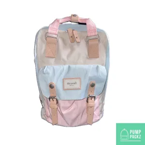 Medium Feeding Tube Backpack | Pastel Pink, Blue, and Cream | Adapted for Kangaroo Joey and Enteralite Infinity | 15”