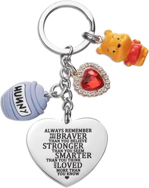 Melix Home Bear Stuff Keychains Inspirational Gifts Friendship Gift Bear Keychain