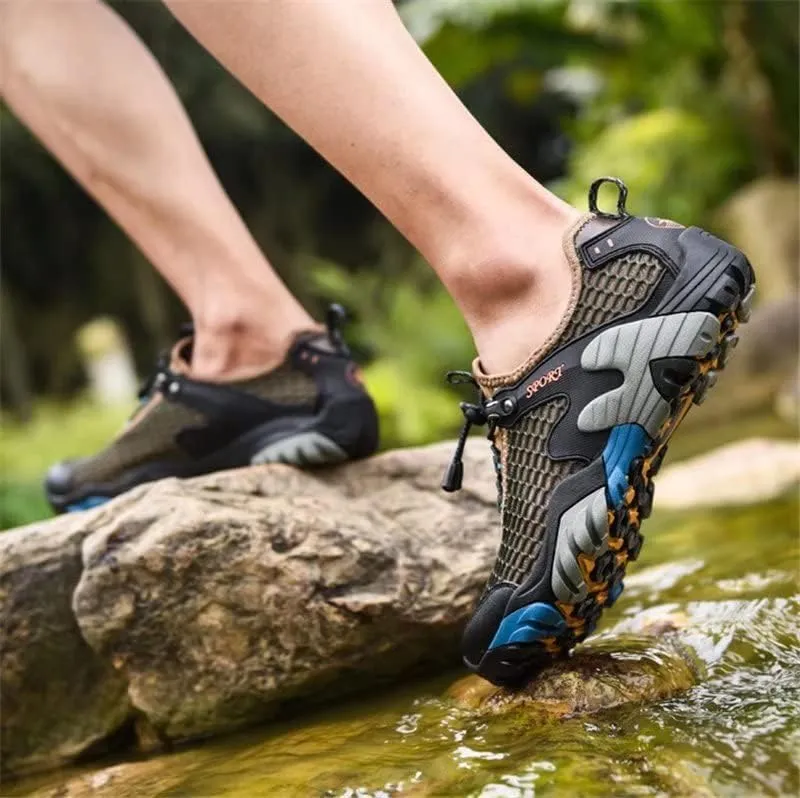 Men Women Breathable Mesh Hiking Shoes for Trekking Camping Aqua