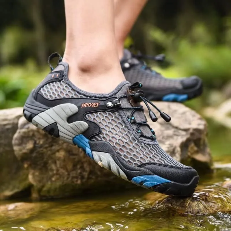 Men Women Breathable Mesh Hiking Shoes for Trekking Camping Aqua