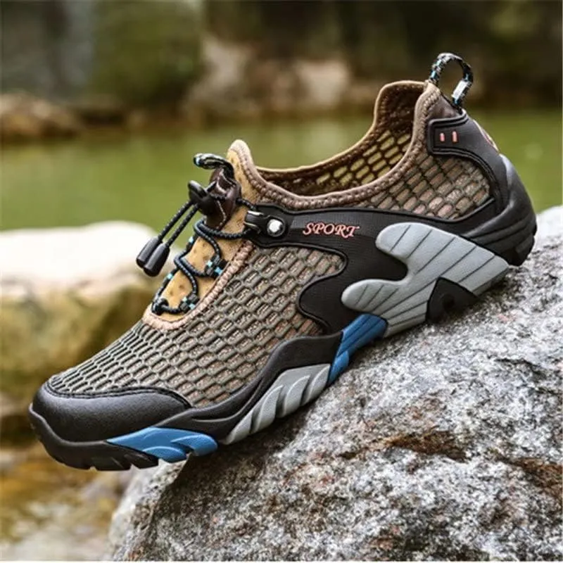 Men Women Breathable Mesh Hiking Shoes for Trekking Camping Aqua