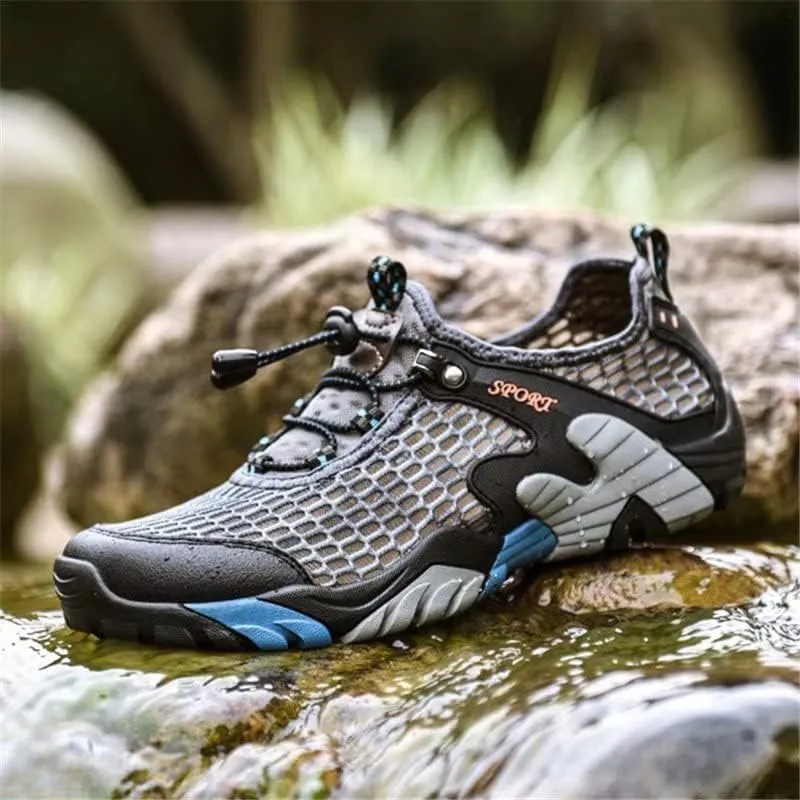 Men Women Breathable Mesh Hiking Shoes for Trekking Camping Aqua