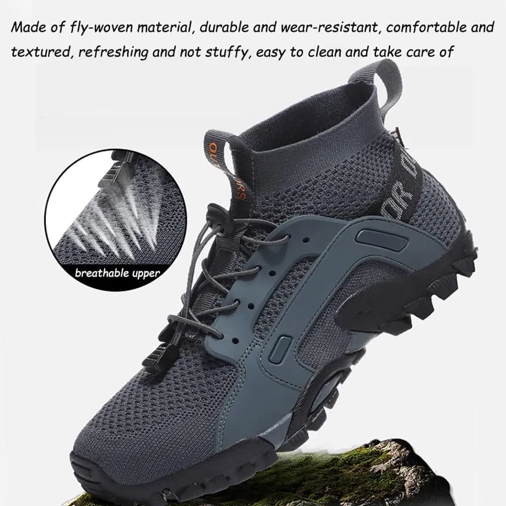 Mens Ankle High Walking Boots Arch Support Mid Top Hiking Trekking Footwear Light Anti-slip Hiking Boots,Durable,Comfortable Trails Shoes For Trekking Camping Backpacking Outdoor Hiking Shoes,38-48 EU