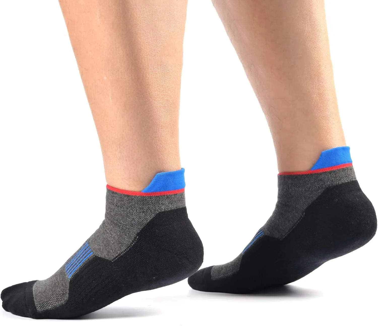 Men's Cushioned Anti Odor Blister Proof Quarter Crew Low Cut Compression Running Trekking Socks
