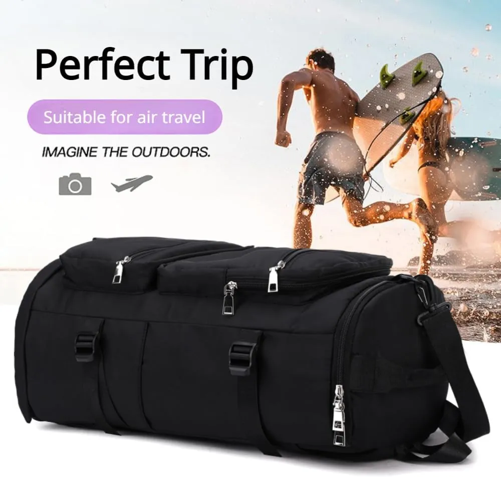 Men's Fitness Travel Bag/Women's Sports Yoga Bag with Shoe Compartment, Carry Weekend/Overnight, Waterproof Camping Backpack, Flight Approved, 35L（purple）