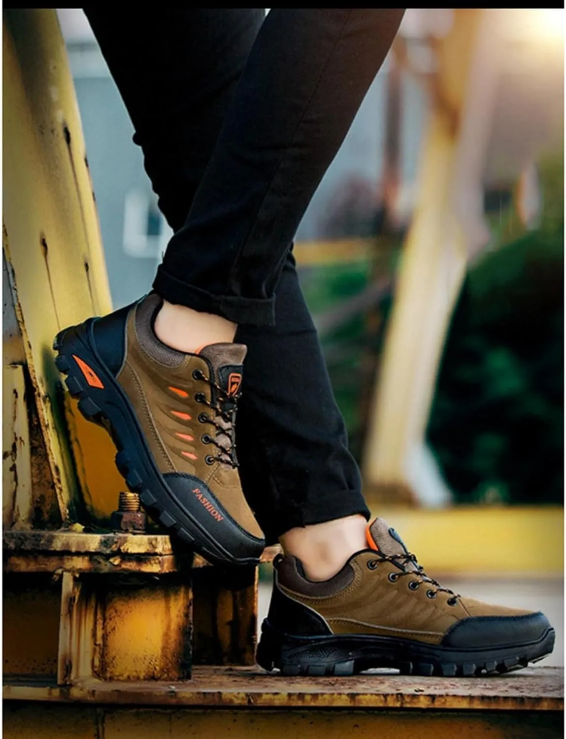 Men's Hiking Shoes Breathable Waterproof Non-Slip Outdoor Lightweight Low Top Ankle Boots Hike Trekking Camping Shoes