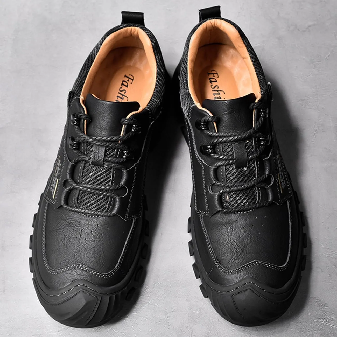 Mens Hiking Shoes Waterproof Breathable Lightweight Leather Hiking Boots Outdoor Training Trekking Shoes