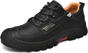 Mens Hiking Shoes Waterproof Breathable Lightweight Leather Hiking Boots Outdoor Training Trekking Shoes