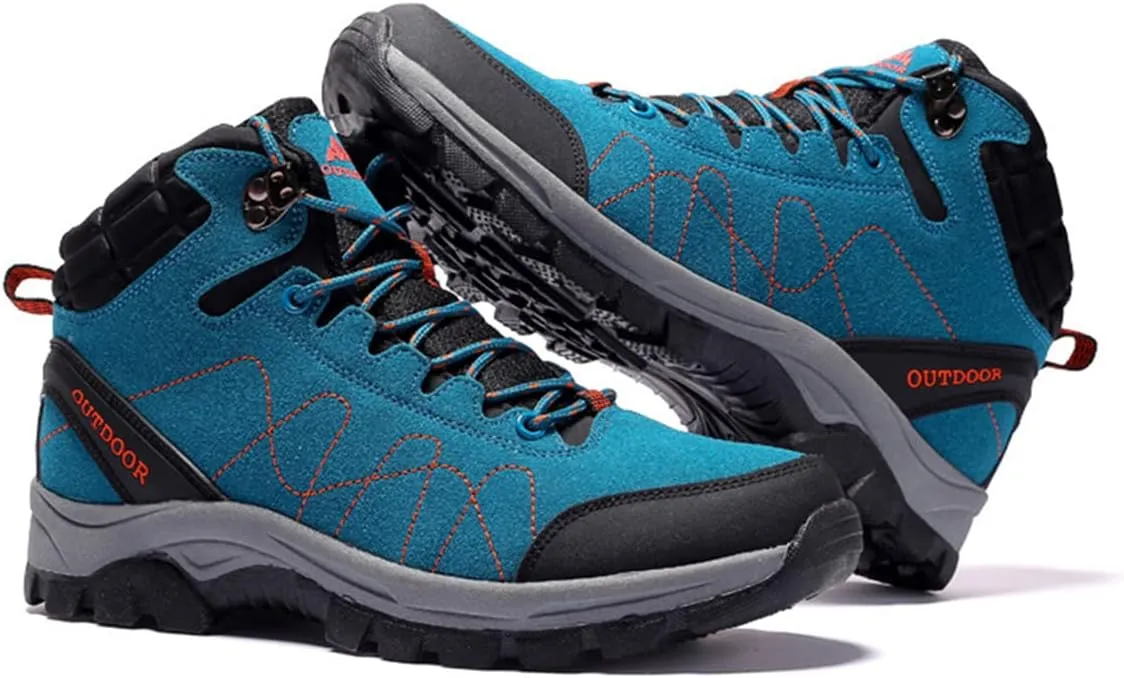 Men's Lace Up Hiking Shoes Waterproof Anti Slip Hiking Boots Outdoor Lightweight Trekking Sneakers Breathable Round Toe Outdoor Sports Shoes
