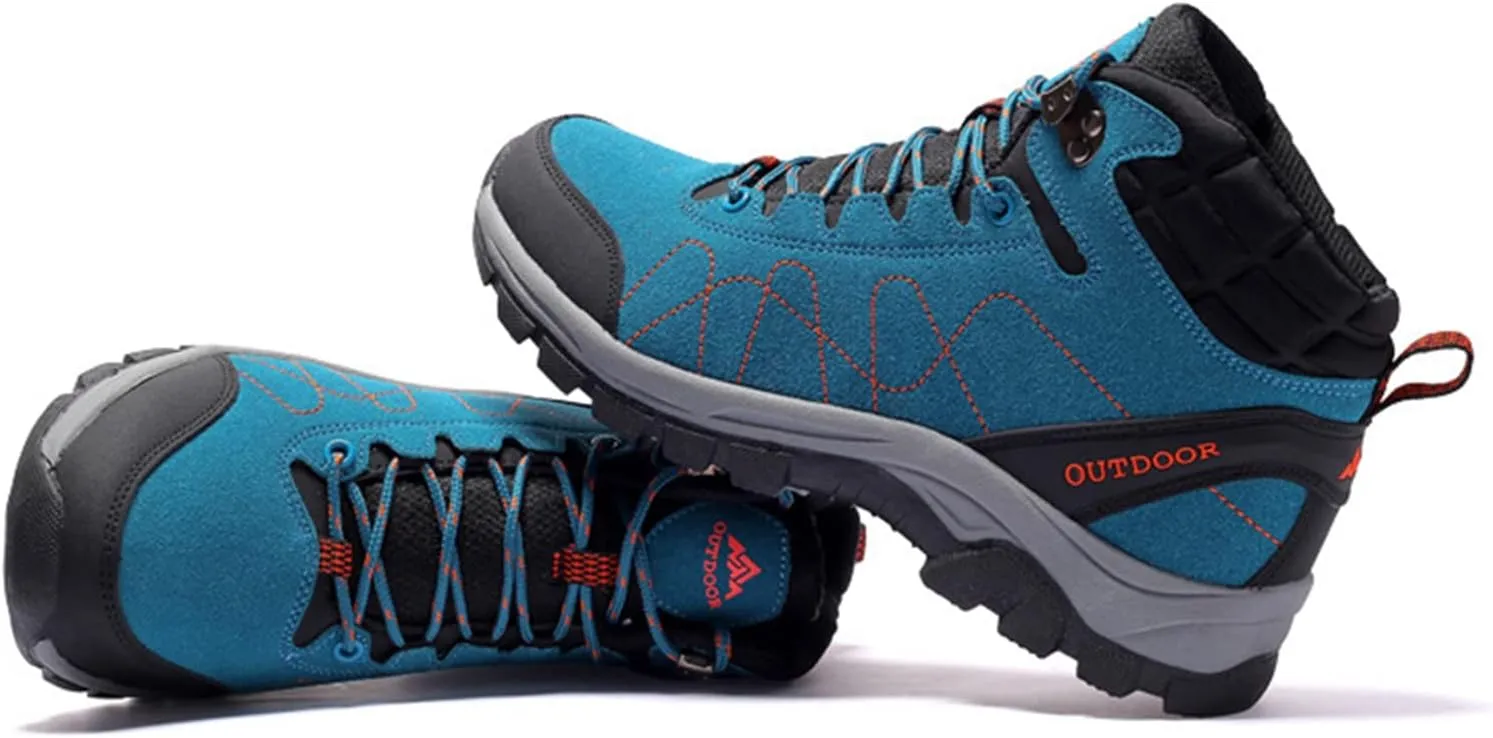 Men's Lace Up Hiking Shoes Waterproof Anti Slip Hiking Boots Outdoor Lightweight Trekking Sneakers Breathable Round Toe Outdoor Sports Shoes