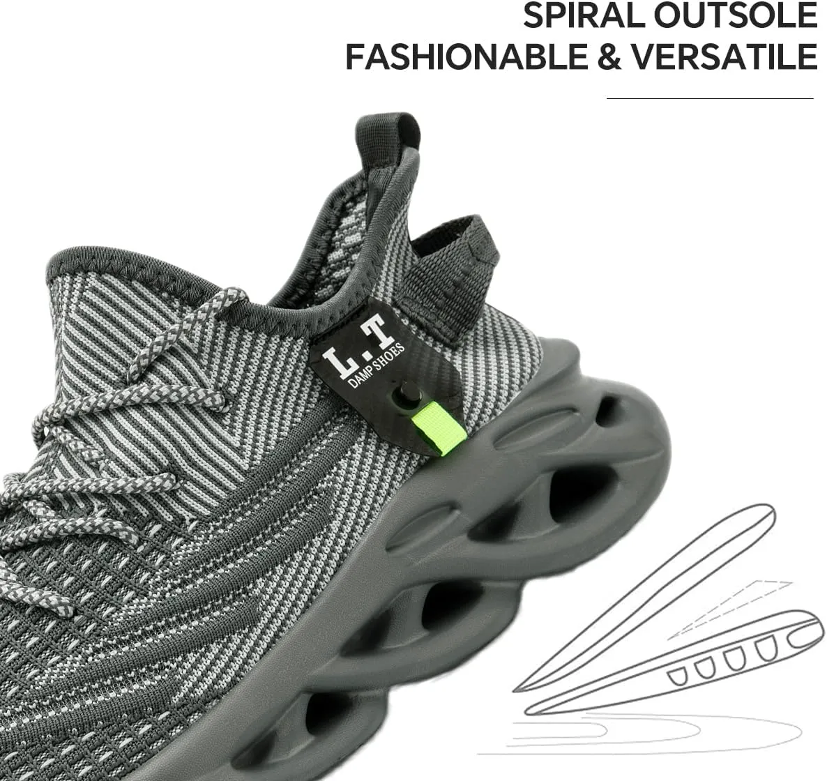 Mens Slip on Walking Running Shoes Non Slip Sneakers Work Sport Athletic Gym Sports Casual Fashion Lightweight Breathable