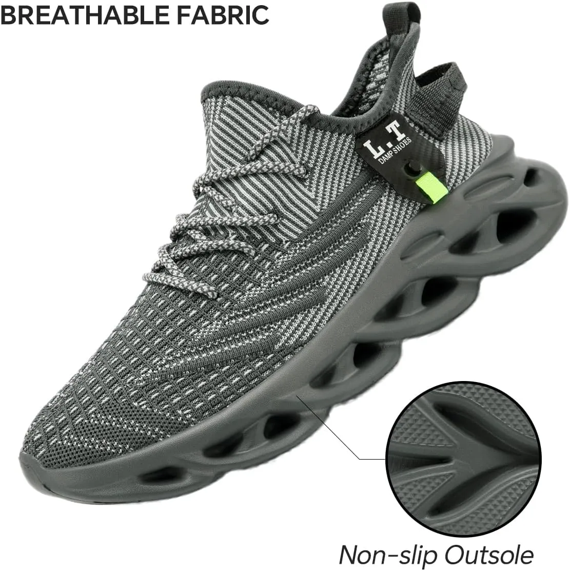 Mens Slip on Walking Running Shoes Non Slip Sneakers Work Sport Athletic Gym Sports Casual Fashion Lightweight Breathable