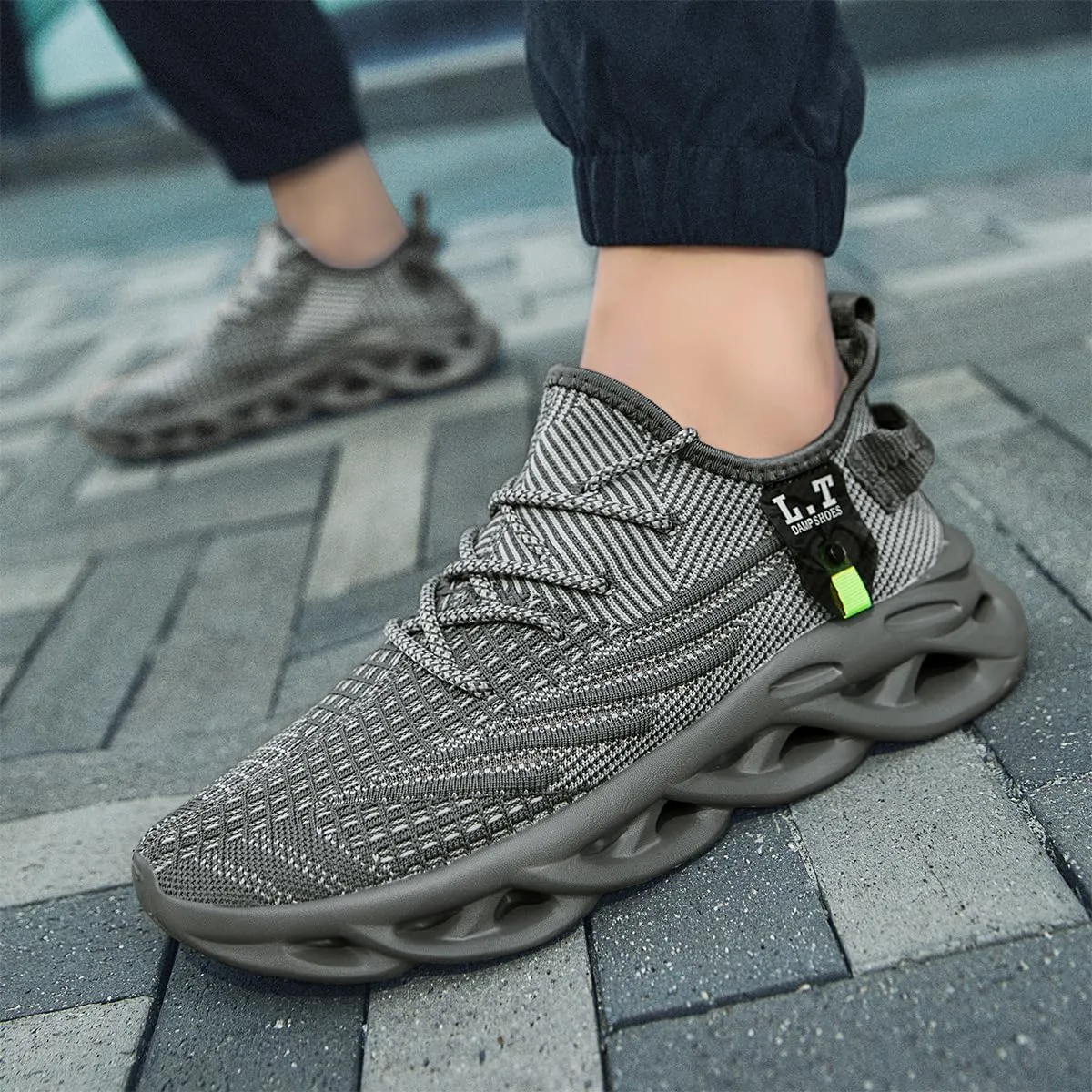 Mens Slip on Walking Running Shoes Non Slip Sneakers Work Sport Athletic Gym Sports Casual Fashion Lightweight Breathable