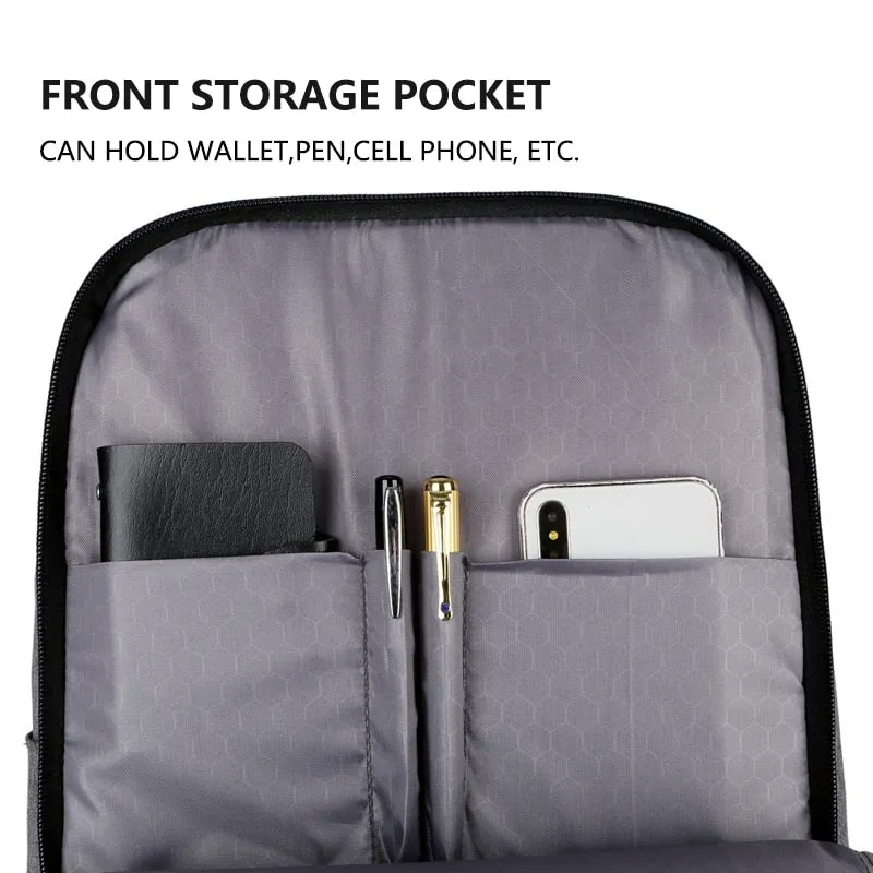 Men's USB Charging Anti-theft Waterproof Backpack Suitable for 15.6" Laptop