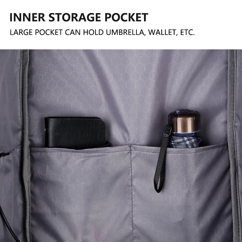 Men's USB Charging Anti-theft Waterproof Backpack Suitable for 15.6" Laptop