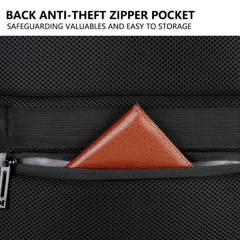 Men's USB Charging Anti-theft Waterproof Backpack Suitable for 15.6" Laptop