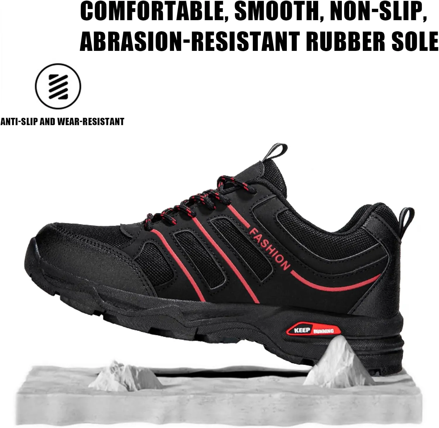 Men's Waterproof Hiking Shoes Anti Slip Ankle Boots Breathable Comfortable Lightweight Outdoor Walking Work Trekking Trails Shoes