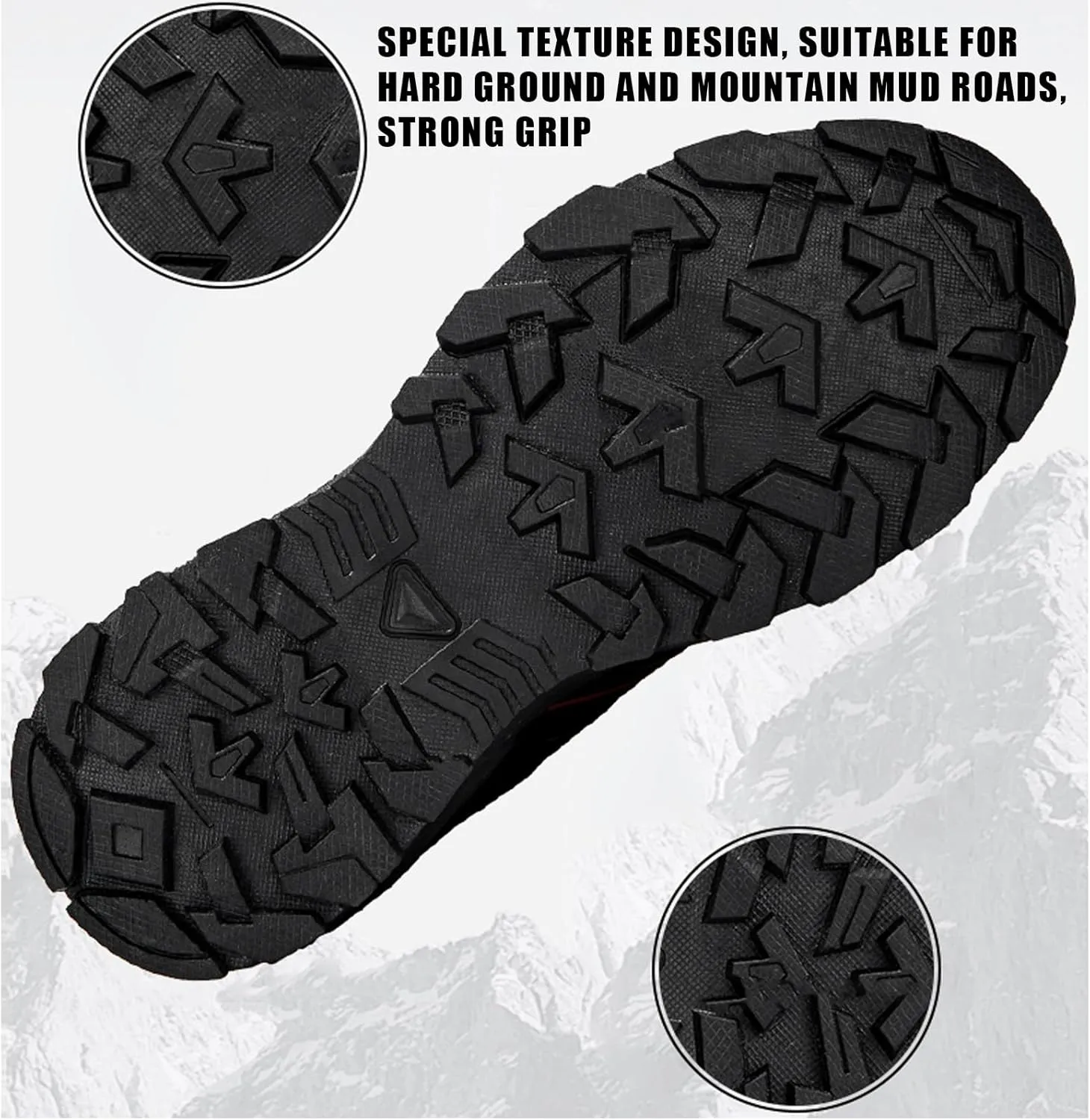 Men's Waterproof Hiking Shoes Anti Slip Ankle Boots Breathable Comfortable Lightweight Outdoor Walking Work Trekking Trails Shoes