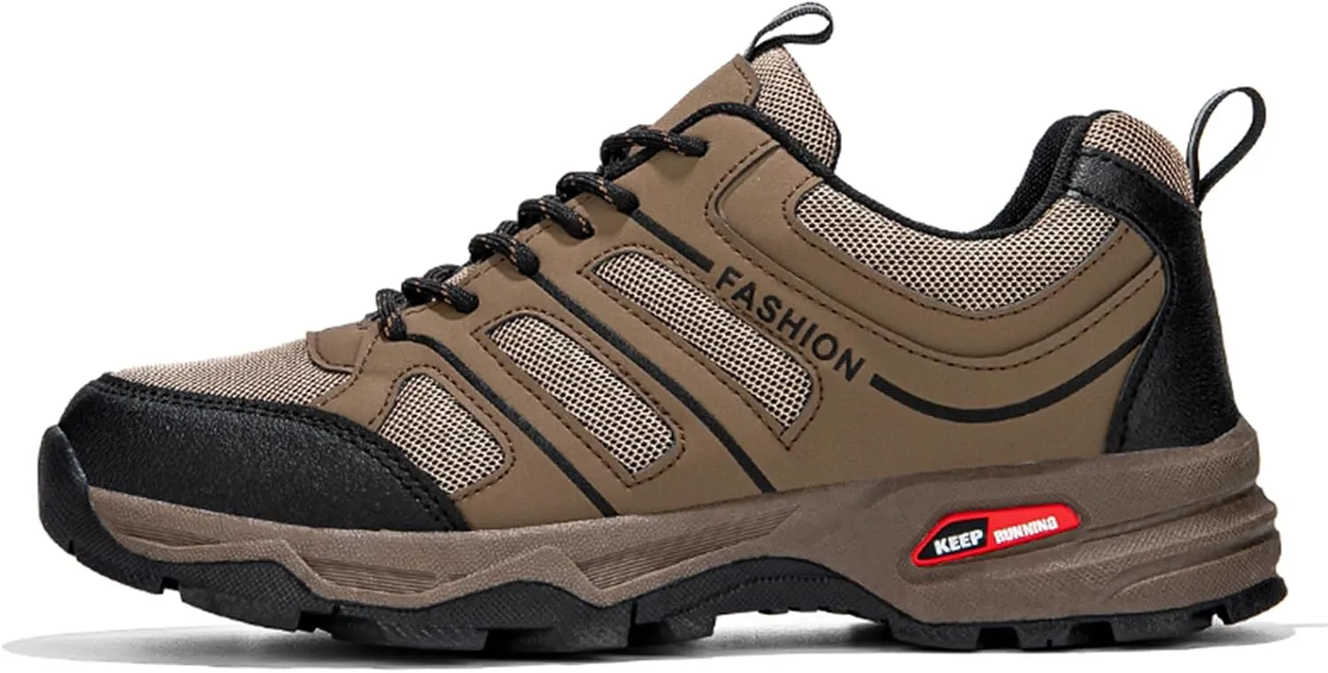 Men's Waterproof Hiking Shoes Anti Slip Ankle Boots Breathable Comfortable Lightweight Outdoor Walking Work Trekking Trails Shoes