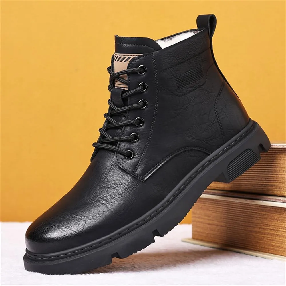 Mens Winter Snow Boots Water Resistant Warm Fur Lined Anti Slip Work Ankle Shoes Casual Lightweight Hiking Outdoor Trekking Boot