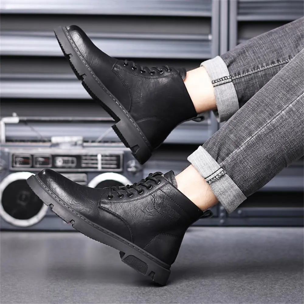 Mens Winter Snow Boots Water Resistant Warm Fur Lined Anti Slip Work Ankle Shoes Casual Lightweight Hiking Outdoor Trekking Boot