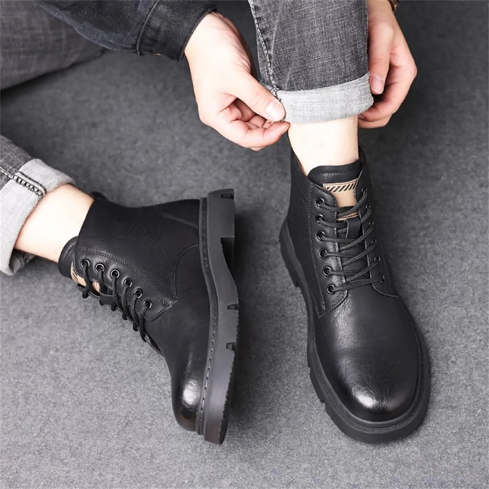 Mens Winter Snow Boots Water Resistant Warm Fur Lined Anti Slip Work Ankle Shoes Casual Lightweight Hiking Outdoor Trekking Boot