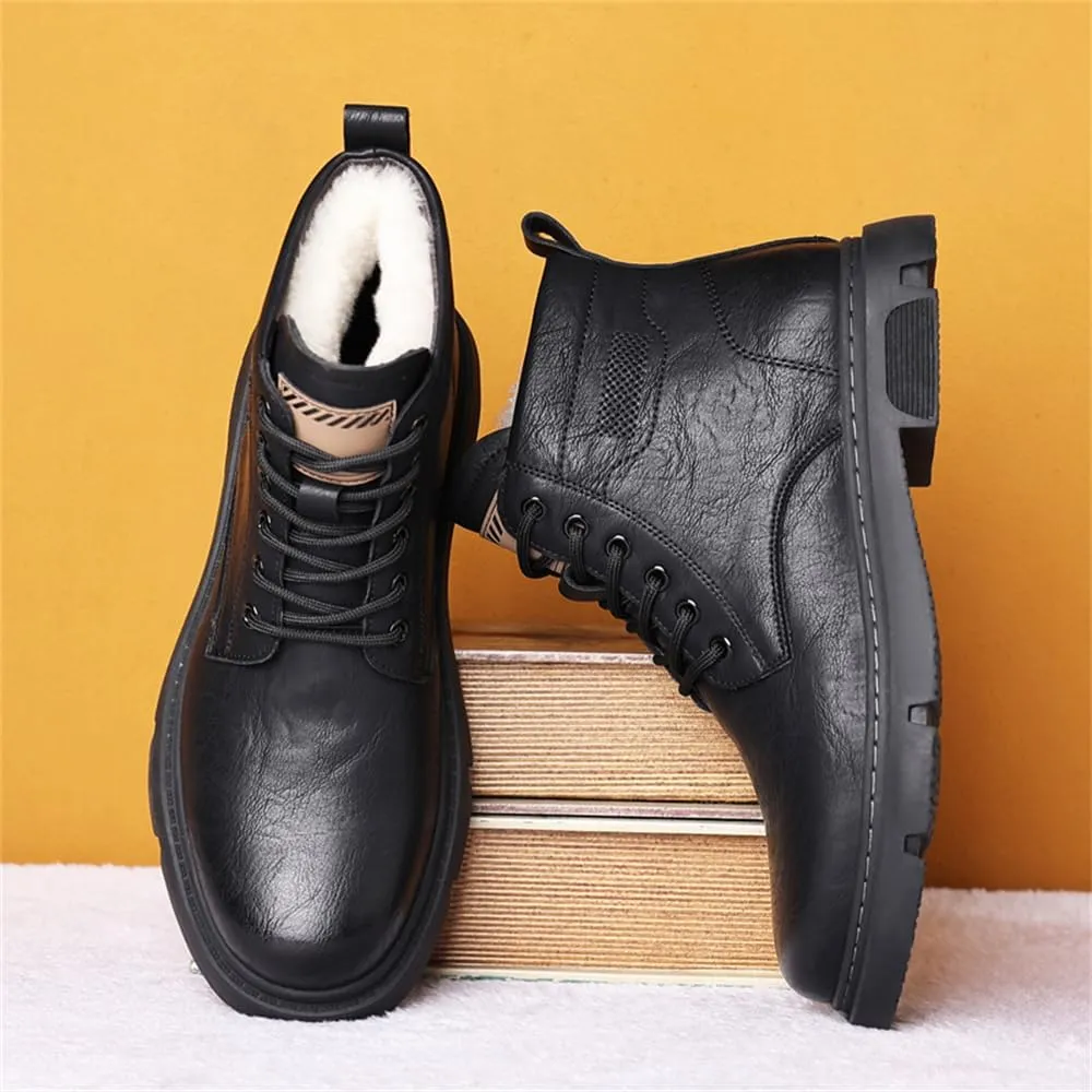 Mens Winter Snow Boots Water Resistant Warm Fur Lined Anti Slip Work Ankle Shoes Casual Lightweight Hiking Outdoor Trekking Boot