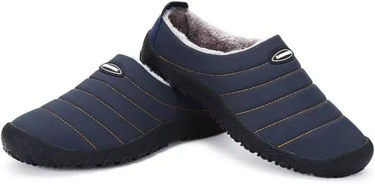 Men's Women's Indoor Outdoor Warm Velvet Winter Slippers for Home Street Walking