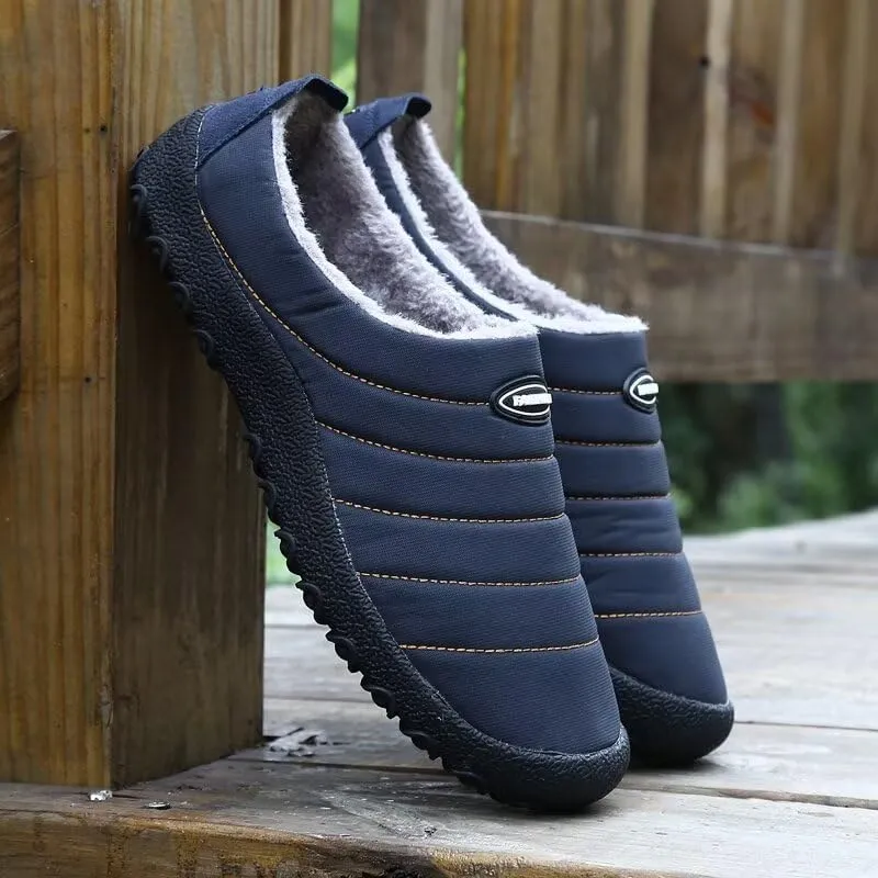Men's Women's Indoor Outdoor Warm Velvet Winter Slippers for Home Street Walking