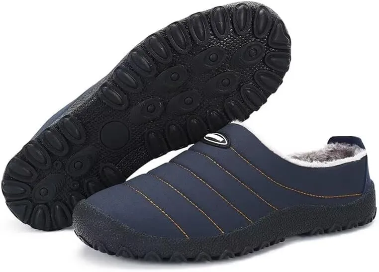 Men's Women's Indoor Outdoor Warm Velvet Winter Slippers for Home Street Walking