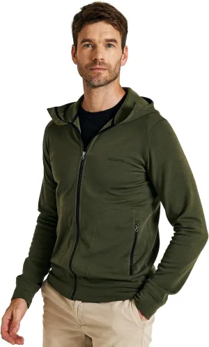 Merino Wool Jacket Men's Zip Up Hoodie Coat Long Sleeve Hooded Sweatshirt for Hiking,Hunting,Cycling,Sports