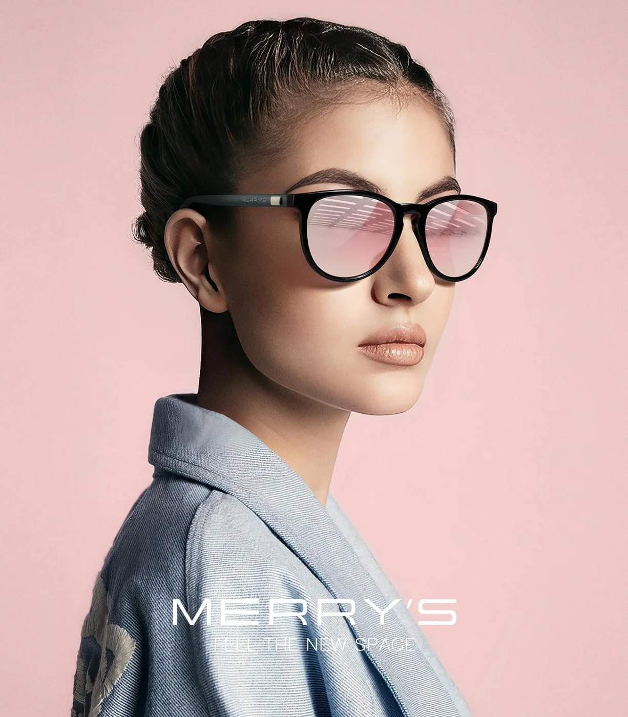 MERRY'S Polarized Sunglasses for Women Men Vintage Retro Classic Round Frame Aluminum Legs S8288