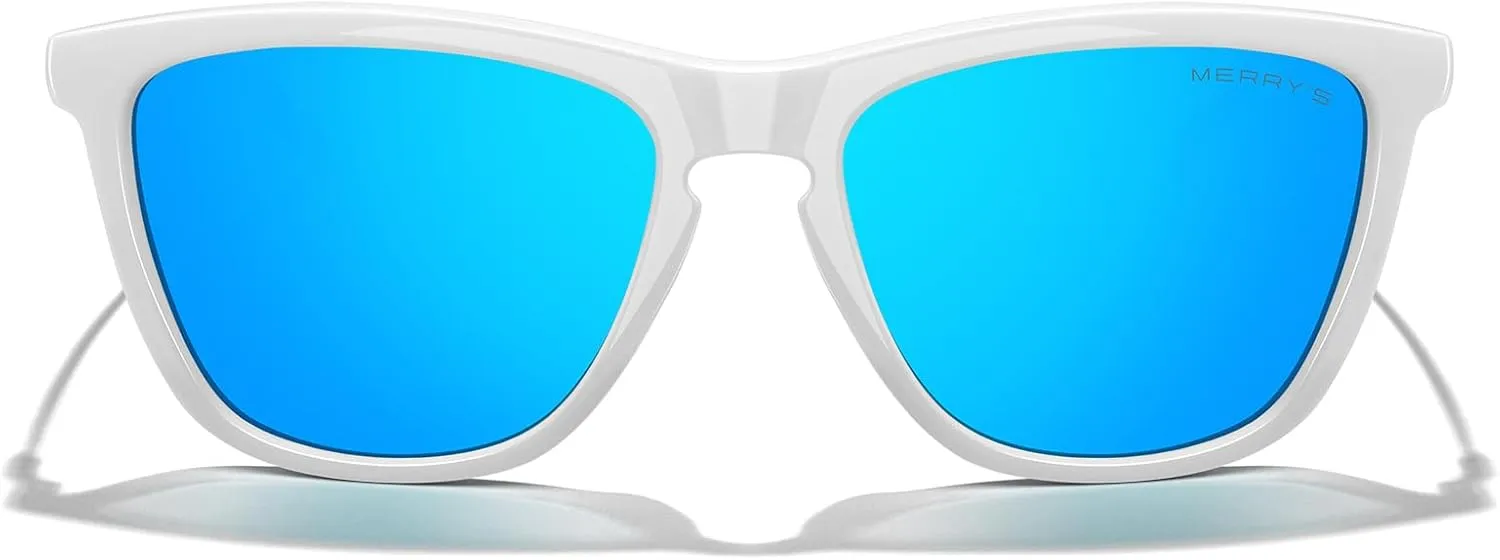 MERRY'S Unisex Polarized Sunglasses for Women Men Classic Retro Designer Style Aluminum Legs