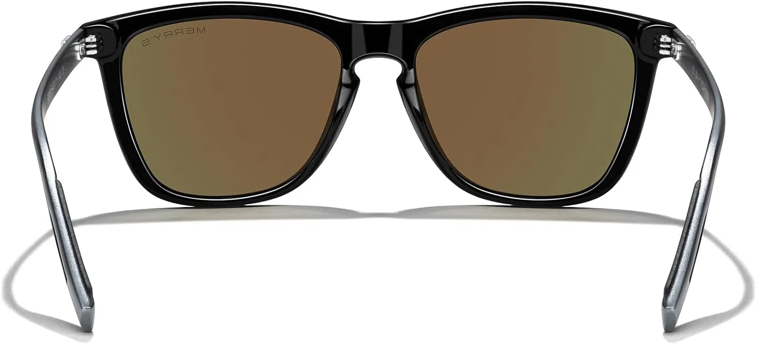 MERRY'S Unisex Polarized Sunglasses for Women Men Classic Retro Designer Style Aluminum Legs