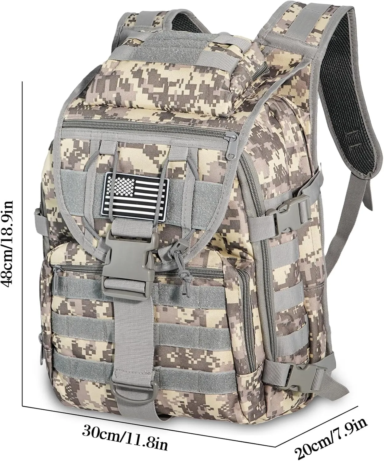Military Tactical Hiking Backpacks for Men, Survival Army Camo Rucksack for Camping Trekking