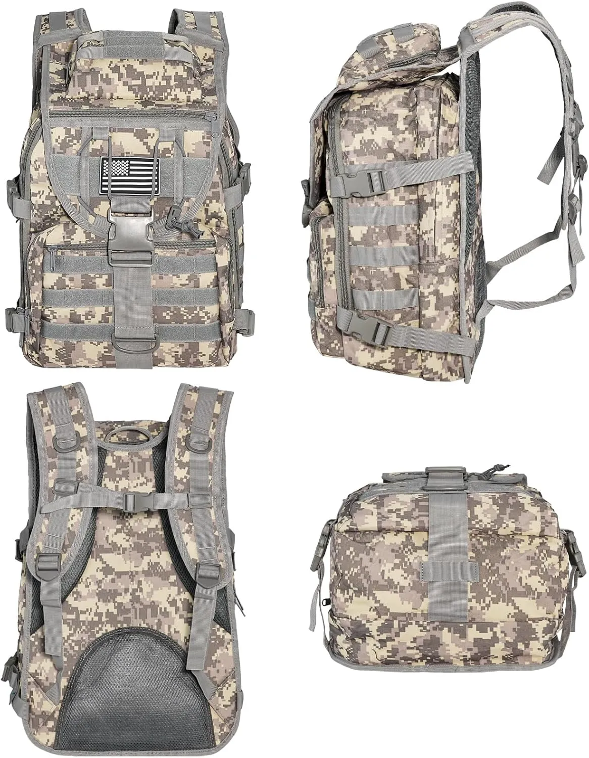 Military Tactical Hiking Backpacks for Men, Survival Army Camo Rucksack for Camping Trekking