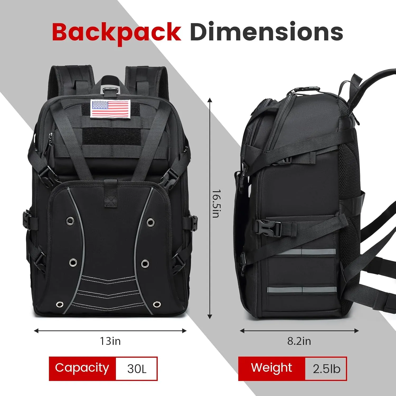 Motorcycle Backpack Helmet Bags, Large Capacity Waterproof Helmet Backpack for Men, Motorcycle Accessories Storage Cycling Bag(Black)