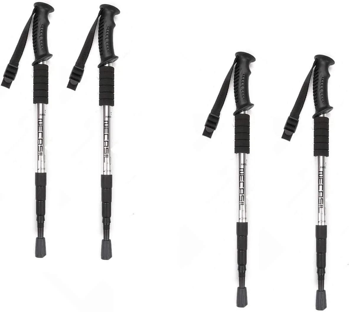 Mount Plus MP-HIKE4 Women and Children Mountain Tech Aluminum Adjustable Trekking Poles | Lightweight Quick Lock Walking Or Hiking Stick - 2 Set (4 Poles)