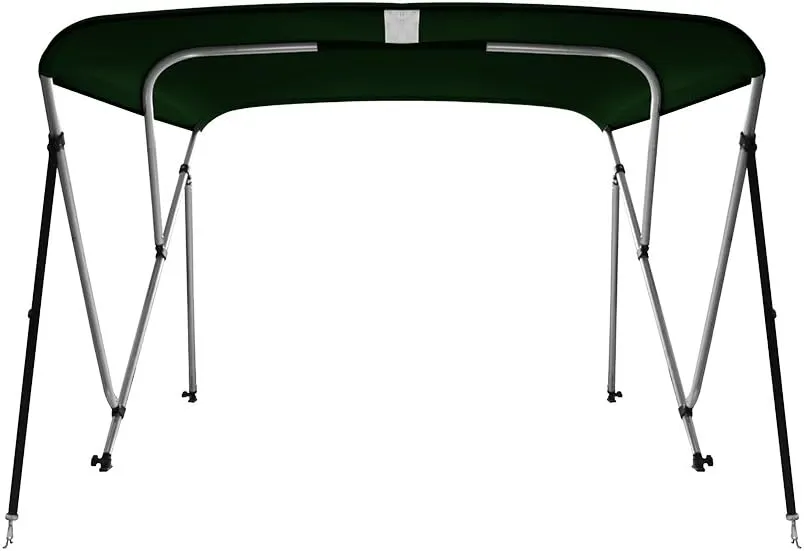 MSC 3 Bow 4 Bow Bimini Top Boat Cover,600D Solution Dyed Polyester,2 Support Poles& 4 Adjustable Straps Included