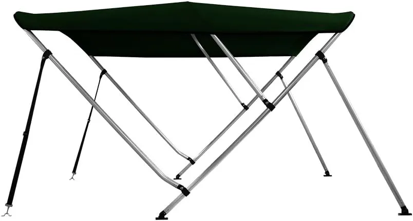 MSC 3 Bow 4 Bow Bimini Top Boat Cover,600D Solution Dyed Polyester,2 Support Poles& 4 Adjustable Straps Included