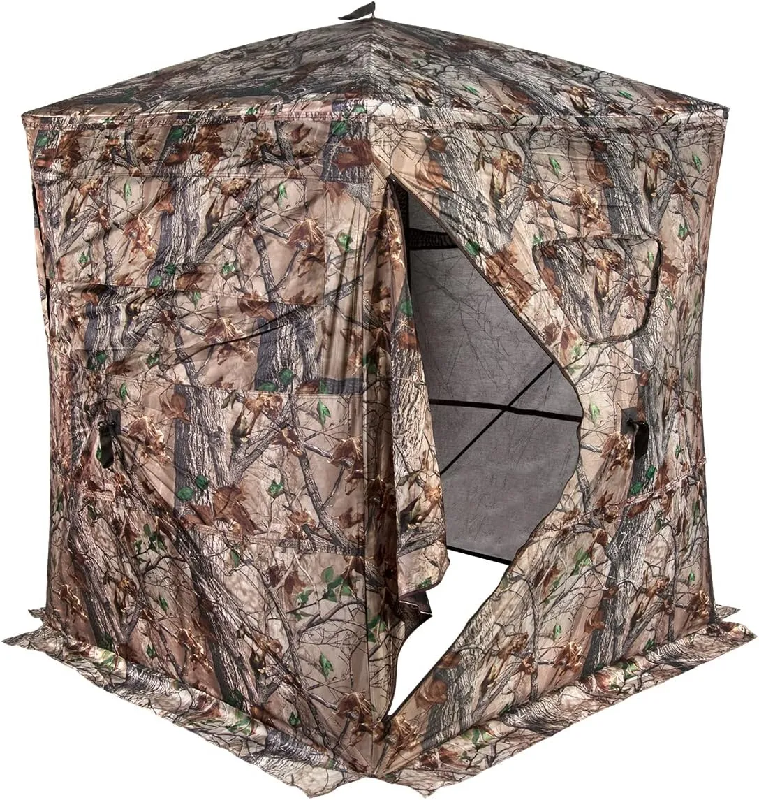 Muddy Outdoors Hunting Easy Set-Up Portable Concealable Black-Backed Water Resistant Epic Camo Prevue Ground Blind