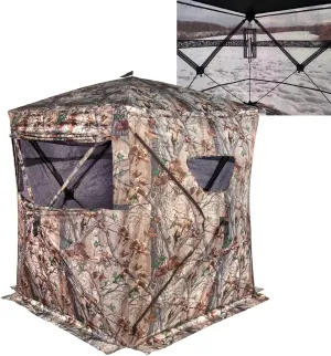 Muddy Outdoors Hunting Easy Set-Up Portable Concealable Black-Backed Water Resistant Epic Camo Prevue Ground Blind