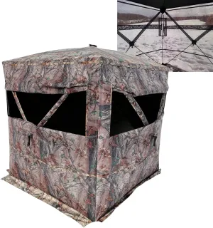 Muddy Outdoors Hunting Easy Set-Up Portable Concealable Black-Backed Water Resistant Epic Camo Prevue Ground Blind