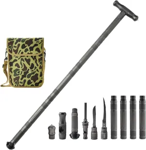 Multifunctional Trekking Poles for Hiking, Walking Sticks Trekking Pole 5-Part Assembly Modular Design with Built-in Tools & Canvas Storage Bag, Suitable for Hiking Camping Men Dad Husband