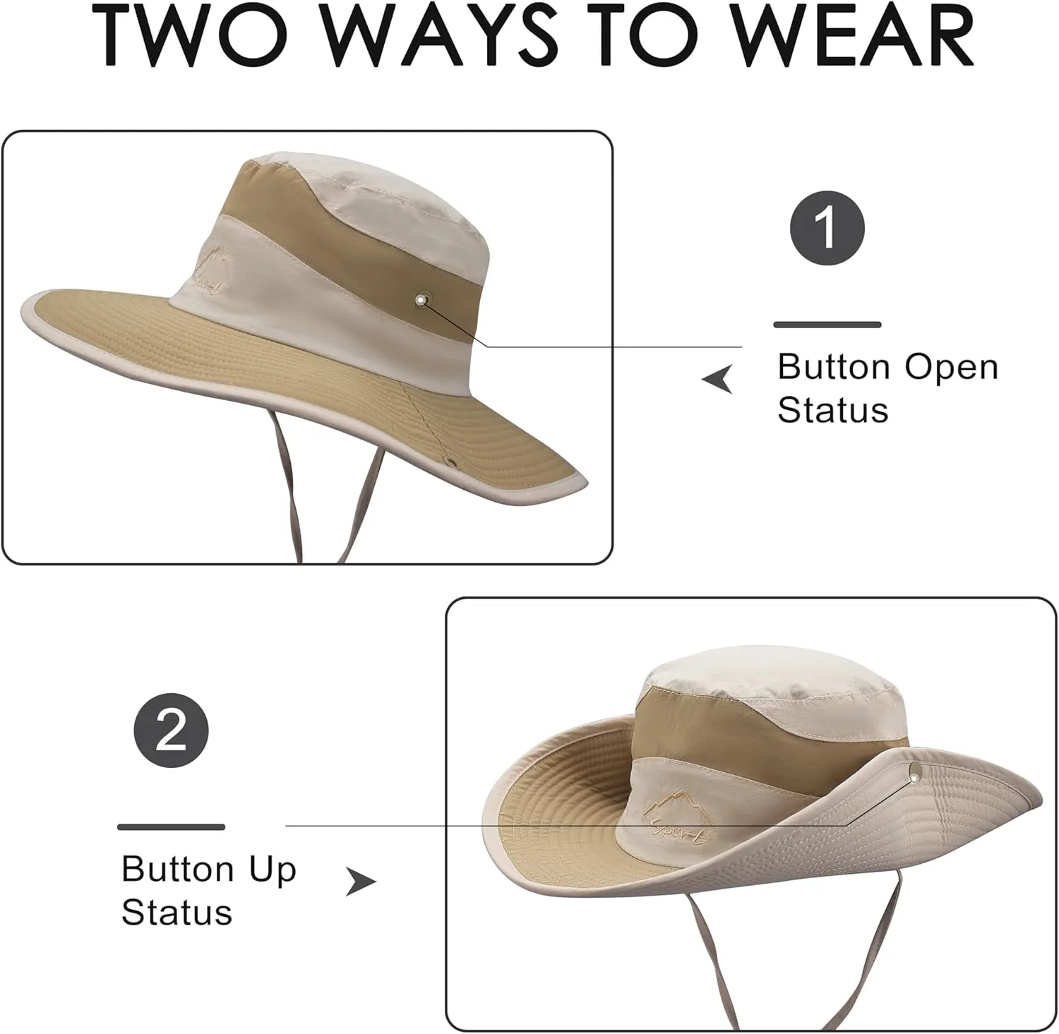 Muryobao Men's Sun Hats UV Protection Summer Hat Wide Brim UPF50 Fishing Boonie Hat Waterproof Packable Bucket Cap